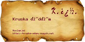 Kruska Ádám névjegykártya